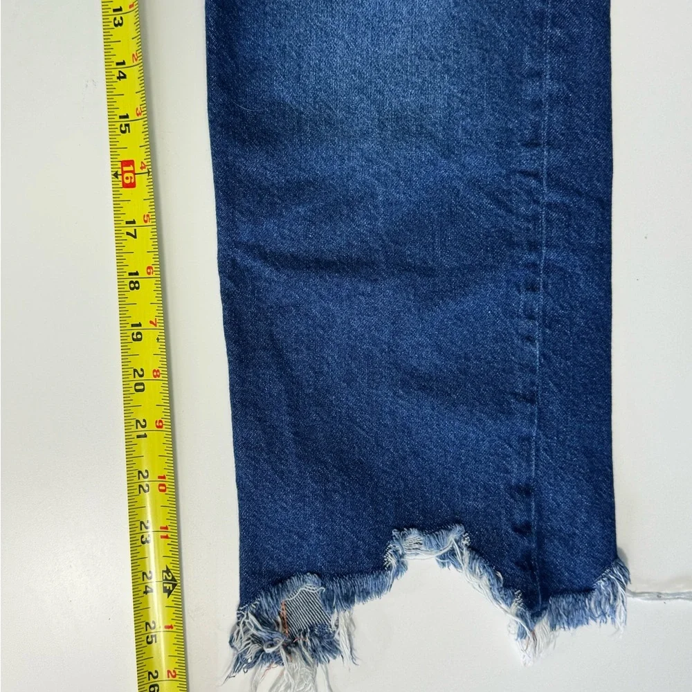 FREE PEOPLE We The Free‎ Maggie Mid Rise Straight Leg Raw Hem Jeans Size 27 - Picture 7 of 9